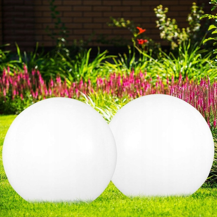 6xSOLAR LED Garden Lamp solar BALL (білий) Загальна висота 35 см