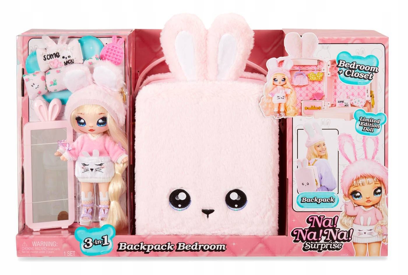 NaNaNa Рюкзак і лялька Обрі Серце рожевий кролик 3в1 569732 бренд MGA