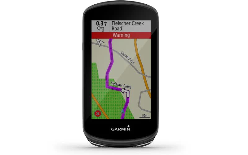 Garmin Edge 1030 Plus надає навігаційні підказки від повороту до повороту