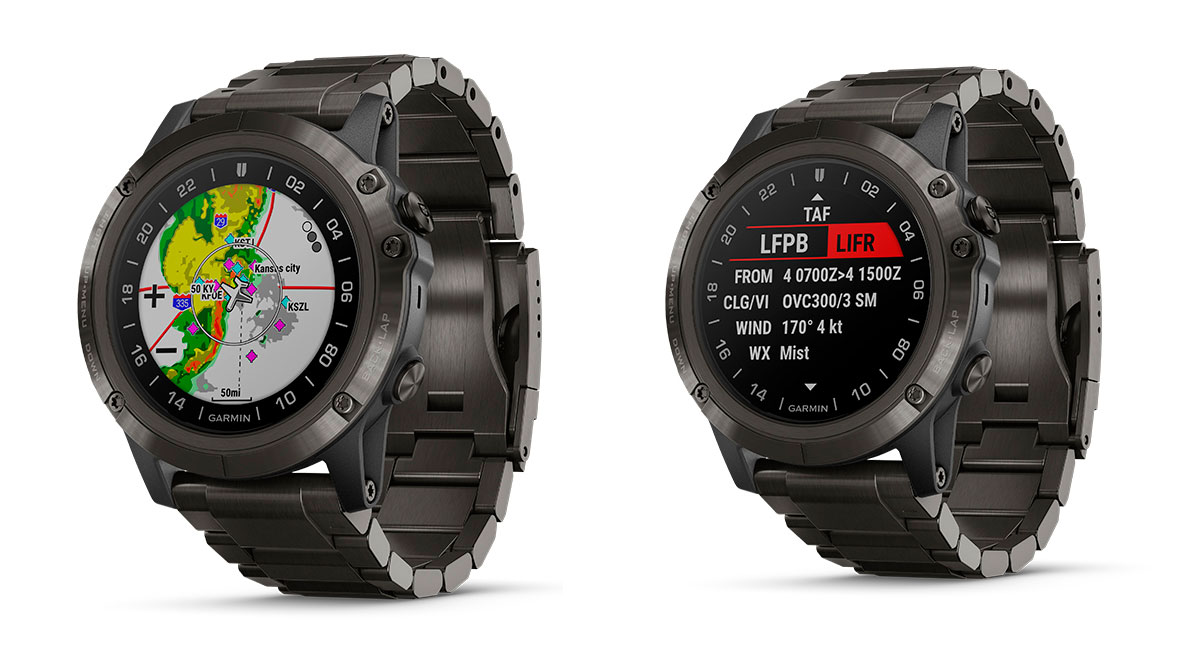 Годинник для авіаторів Garmin D2 Delta PX. Погода з накладенням даних радара